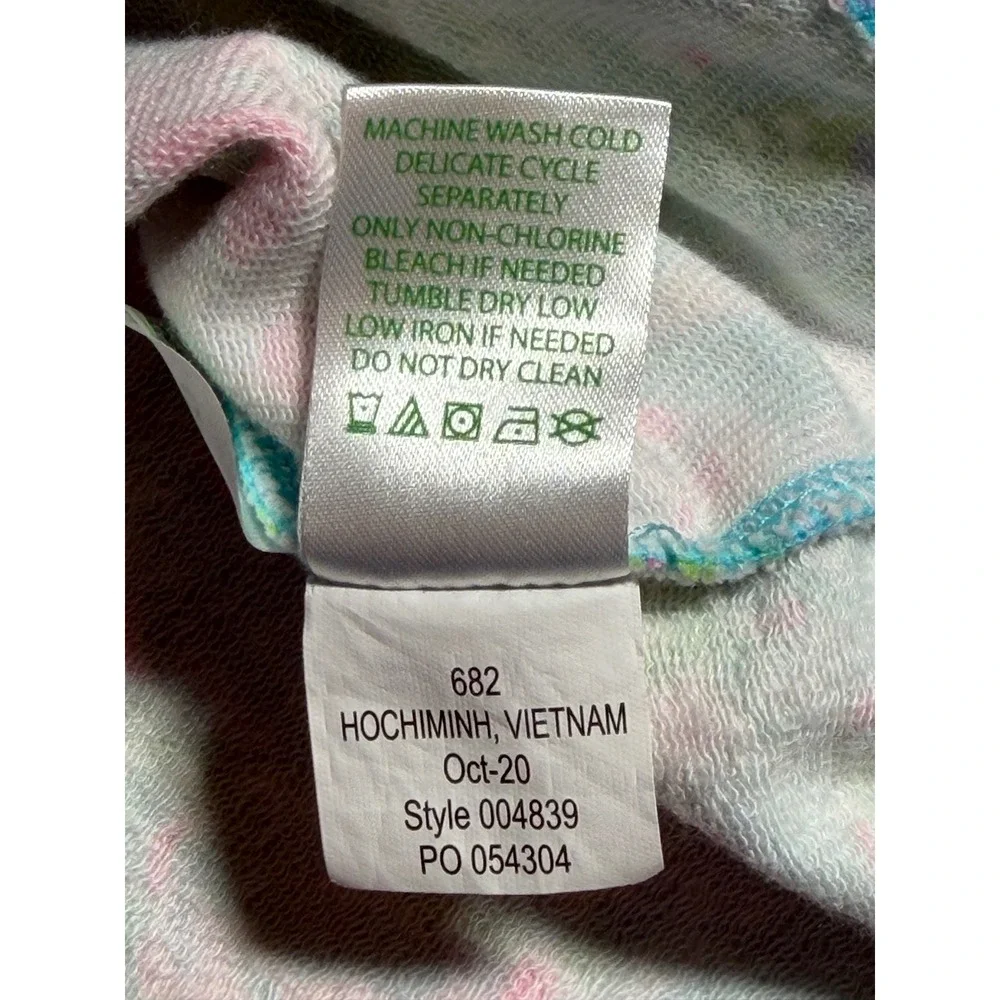 Lilly Pulitzer Womens Turquoise Pink Coral Print Quarter Zip Pullover Large - Picture 8 of 9